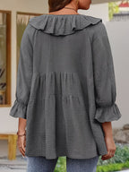 Blouse Femme Élégante à Col Volanté