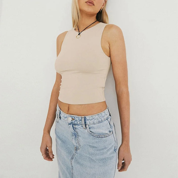 Léa Blanchet® | Basic Ärmelloses Cropped Top