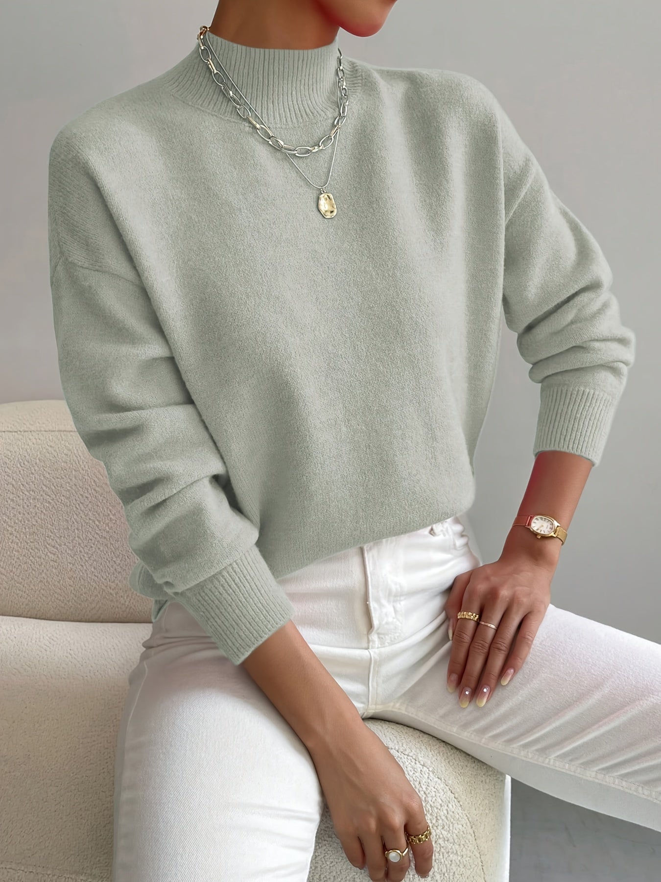 Pull col roulé élégant et confortable