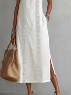 Robe midi en lin aérienne pour femme