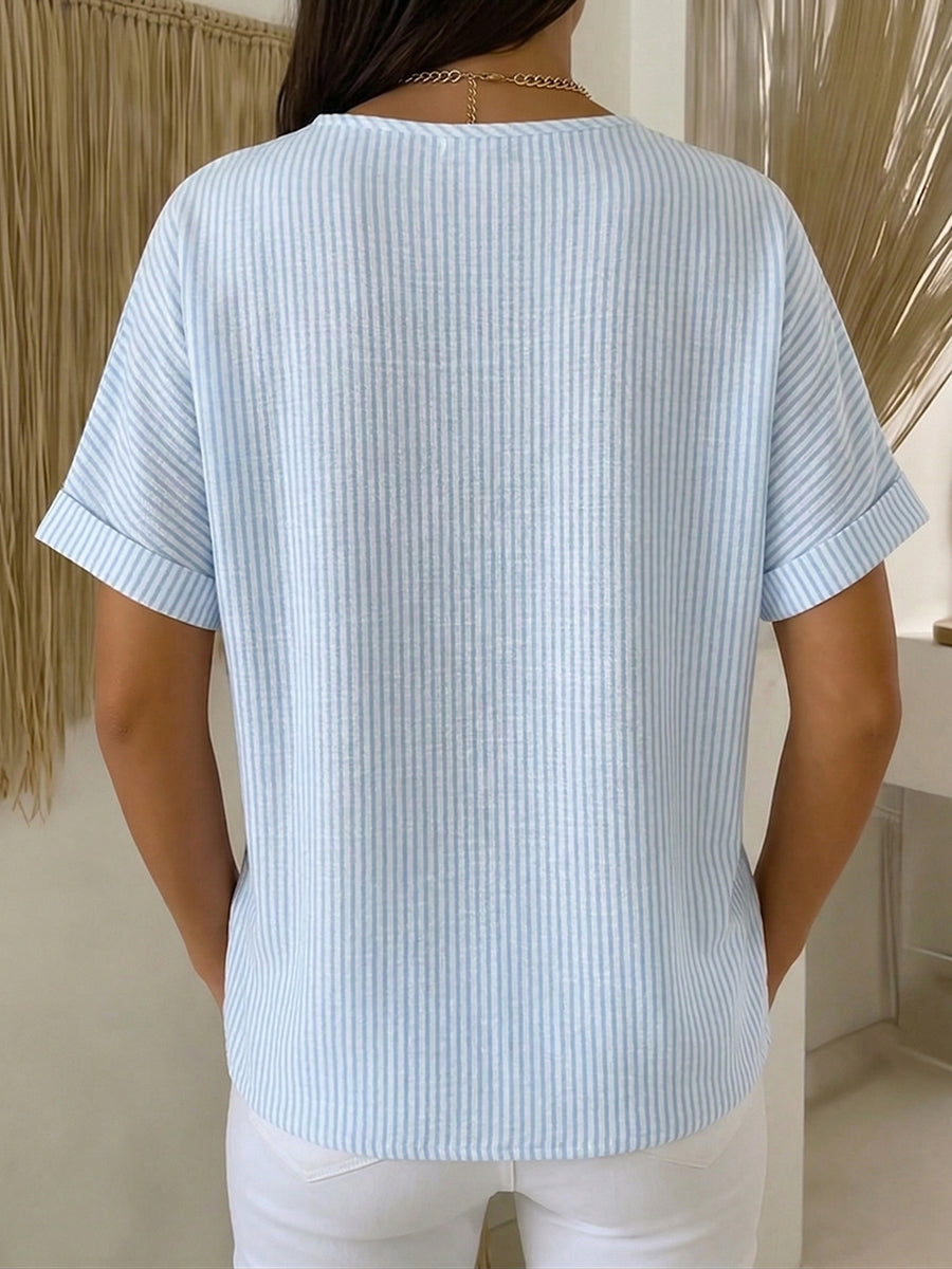 Blouse rayée résistante aux couleurs pour femmes