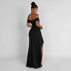 Robe Maxi Fendue Épaules Dénudées