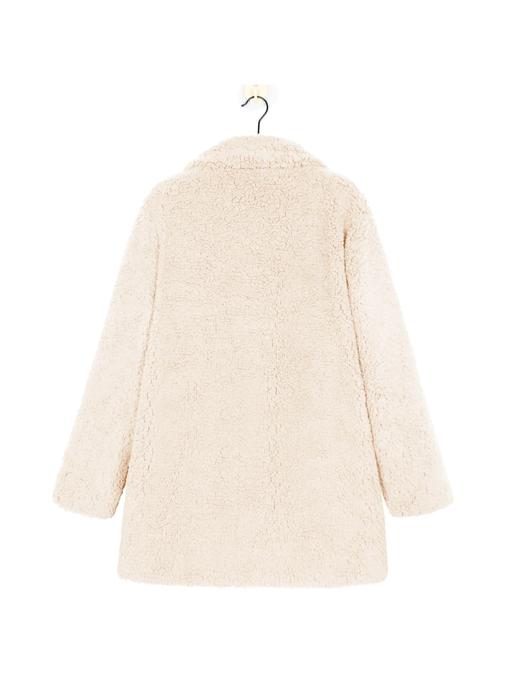 Manteau Court en Peluche Teddy Douillet avec Col Revers
