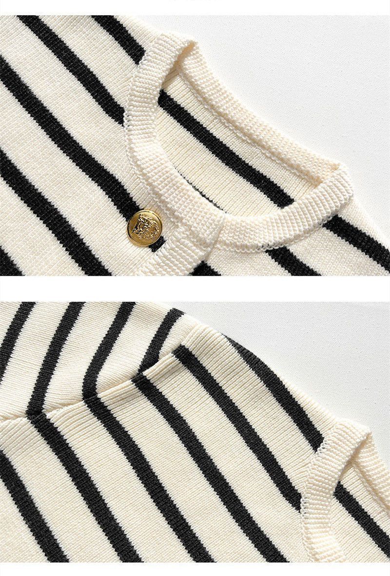 Pull en tricot rayé confortable pour les superpositions d'automne