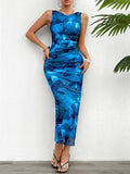 Sophie Paris | Robe longue moulante à imprimé aquatique