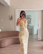 Robe Maxi Dos Nu Plongeant Fleurie Mode Été
