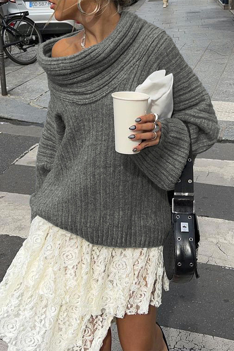 Pull d'hiver en maille confortable pour superposition décontractée