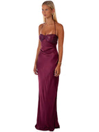 Robe Maxi Fluide en Jade pour Femme