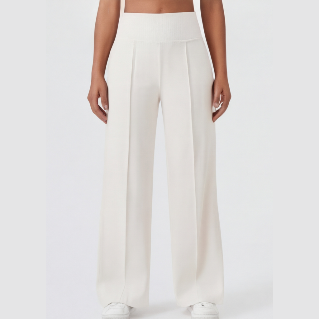 Pantalon de yoga à jambes larges avec taille croisée