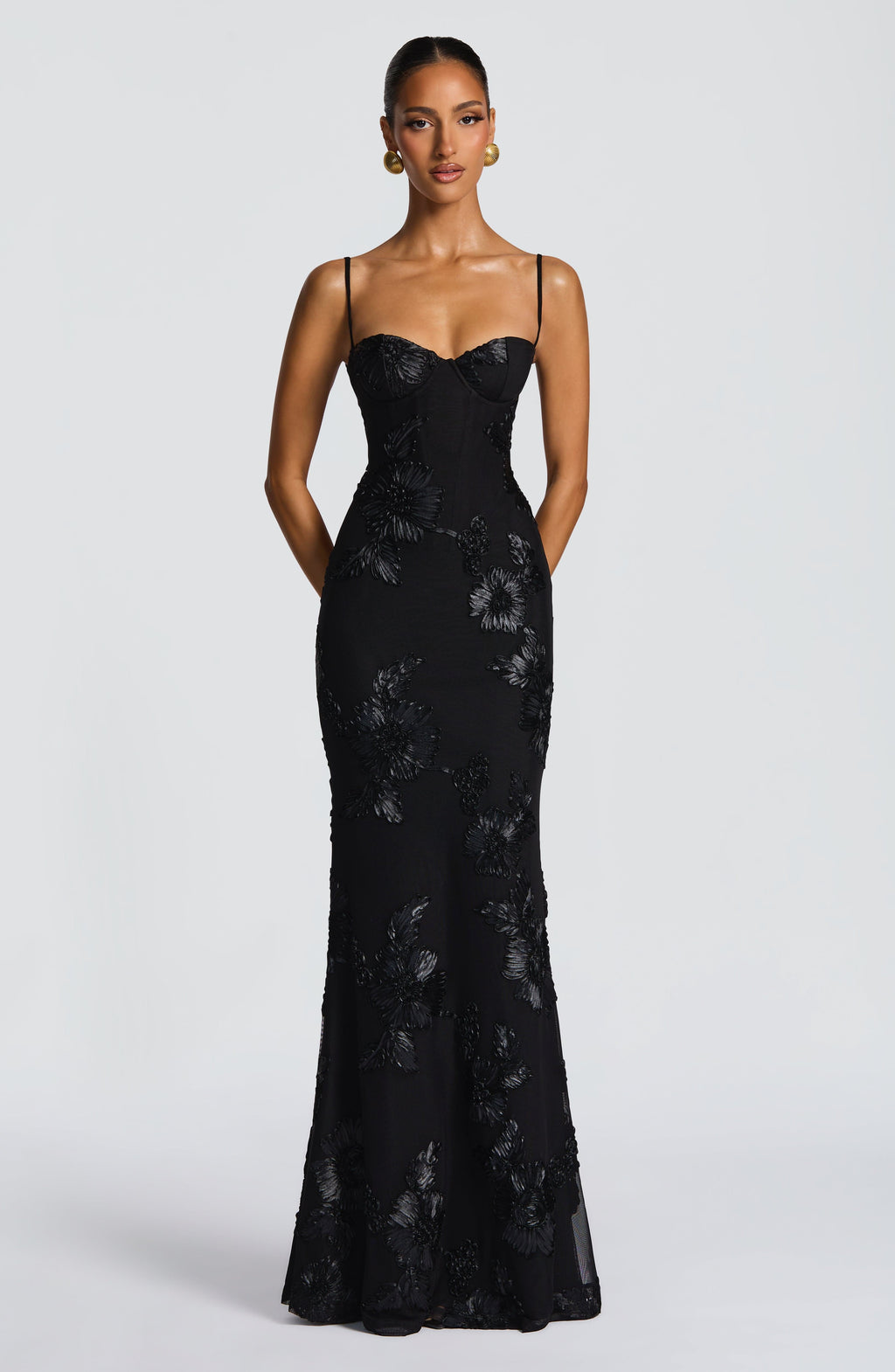 Robe maxi en velours pour femme