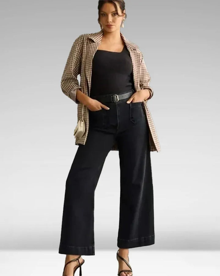 Jean chic taille haute à jambes larges