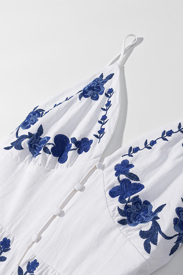 Robe midi estivale sans manches à fleurs pour femmes