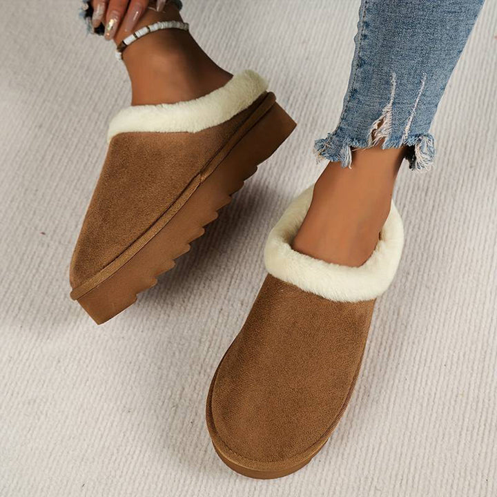 Chaussons pour femmes confortables doublés en polaire et à enfiler