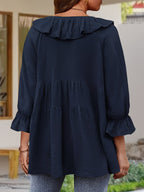 Blouse Femme Élégante à Col Volanté