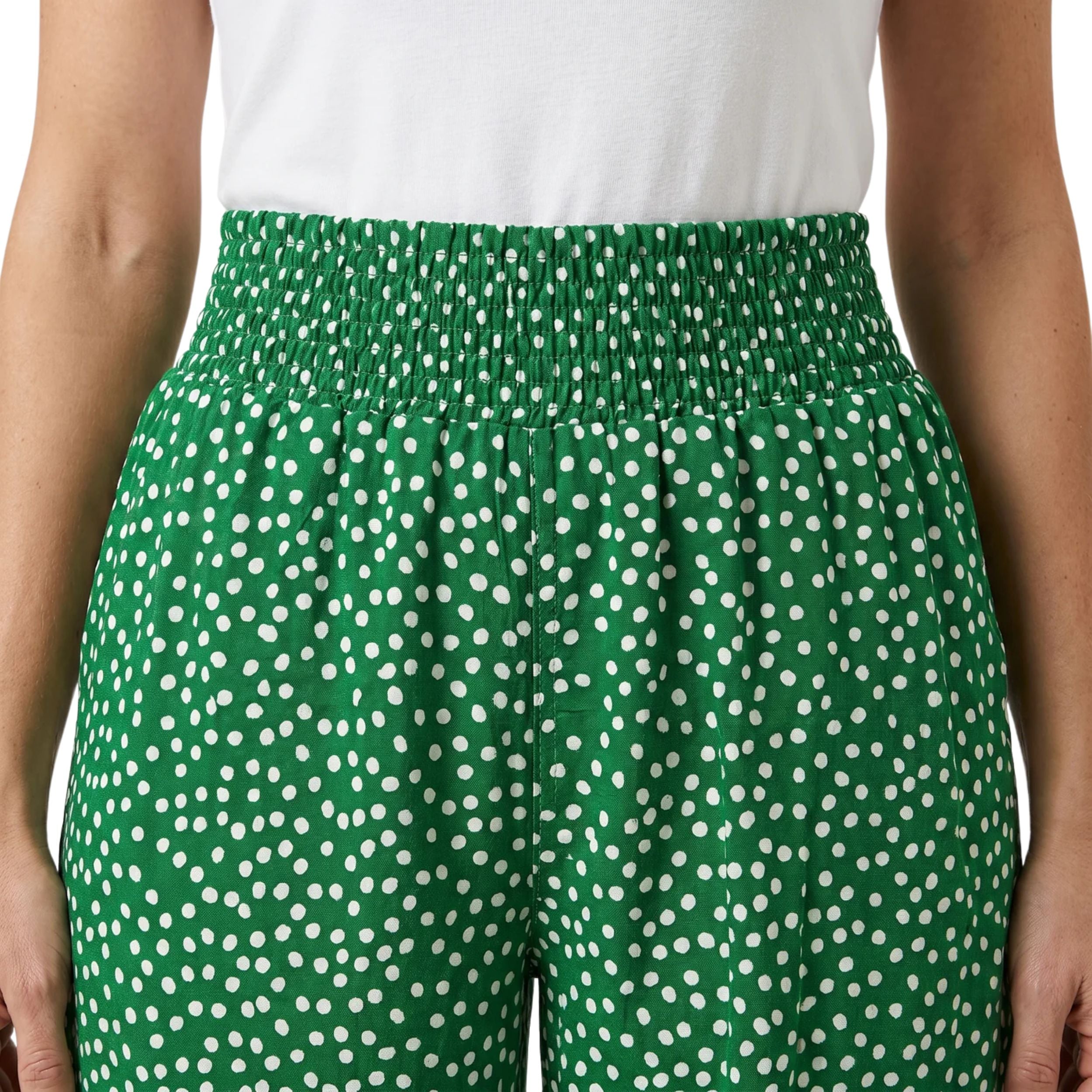 Pantalon large fluide à pois pour femme