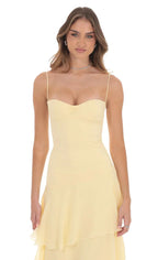 Robe maxi sans manches à col en V pour femme