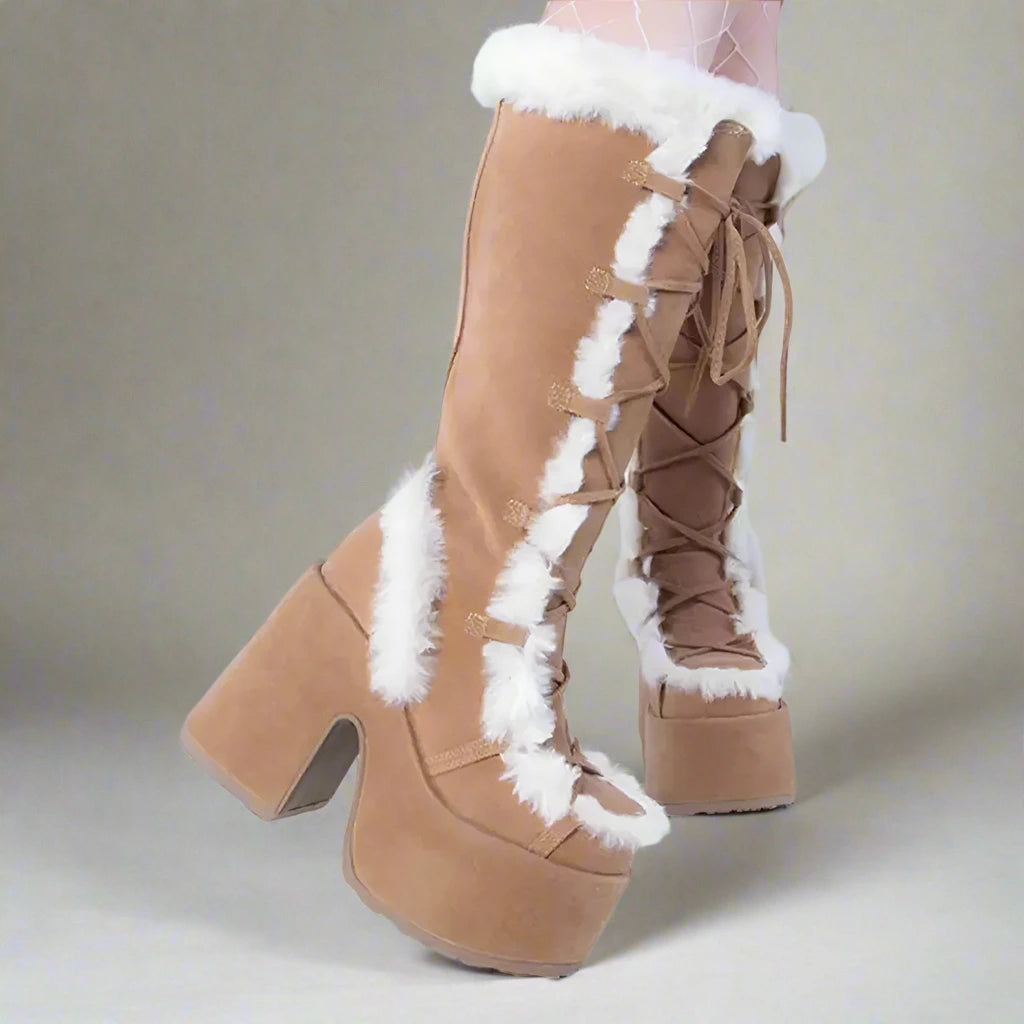 Bottes à plateforme épaisses et confortables pour le style hivernal