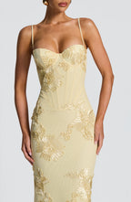 Robe maxi en velours pour femme