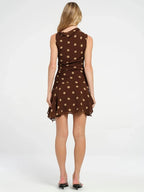 Sophie Paris | Robe asymétrique à pois sans manches