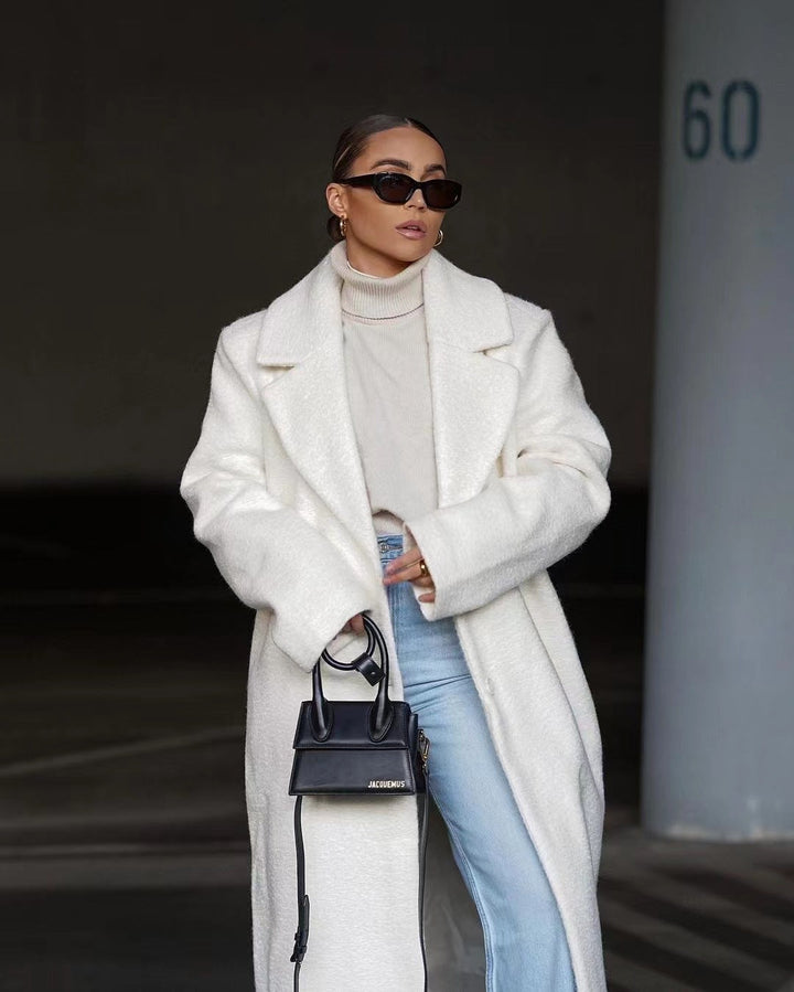 Manteau maxi ample en laine élégant