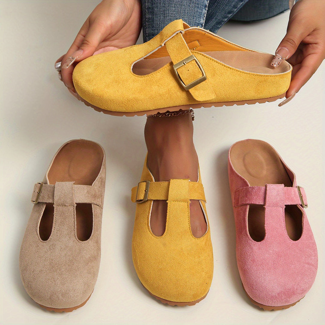 Chaussons en daim confortables à enfiler pour femmes et hommes