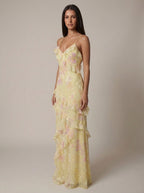Robe longue sans manches à col V Vienna