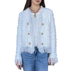 Cardigan à franges pour femmes en maille