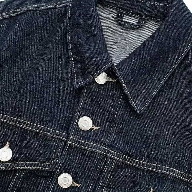 Veste en jean courte vintage pour femme