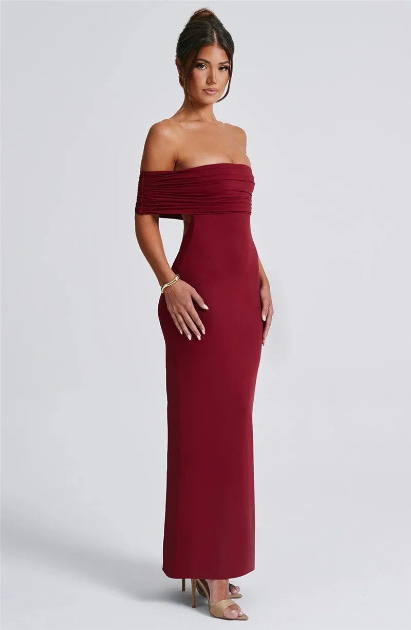 Robe maxi dos nu sans bretelles pour femmes