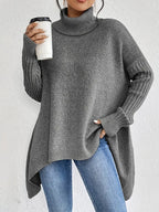 Pull à col roulé long et confortable pour un usage quotidien