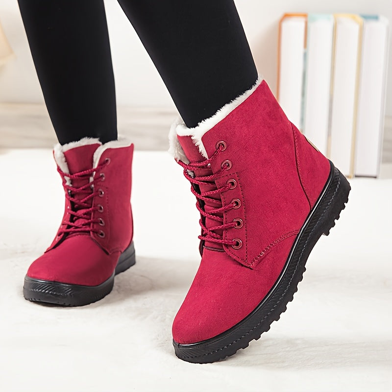 Bottes d'hiver à lacets CozyStep pour femmes avec doublure chaude