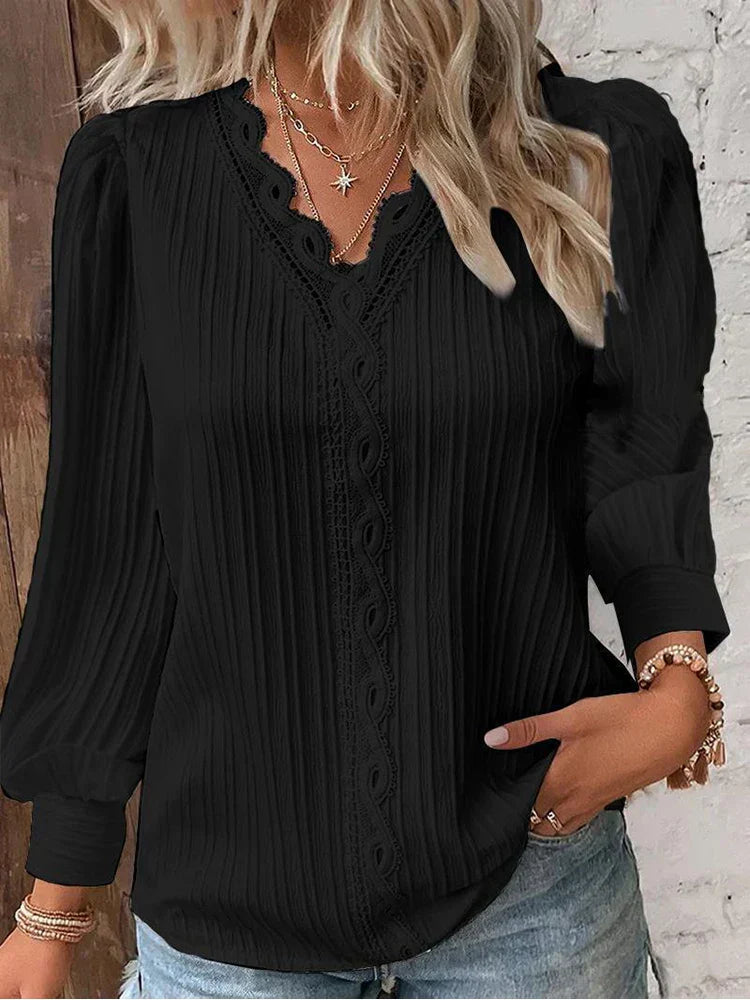 Blouse en dentelle de mousseline pour femmes
