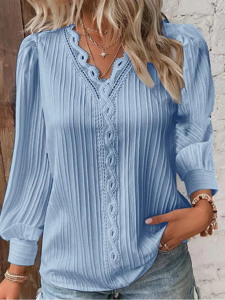 Blouse en dentelle de mousseline pour femmes