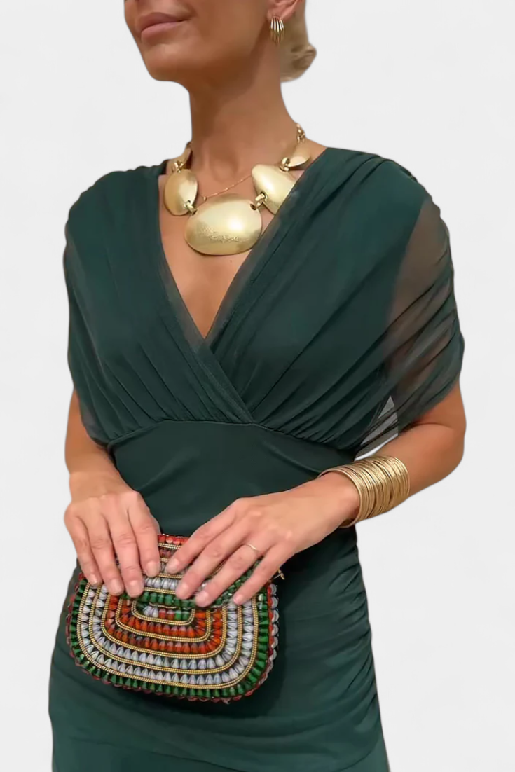 Robe longue plissée élégante à fleurs pour femme