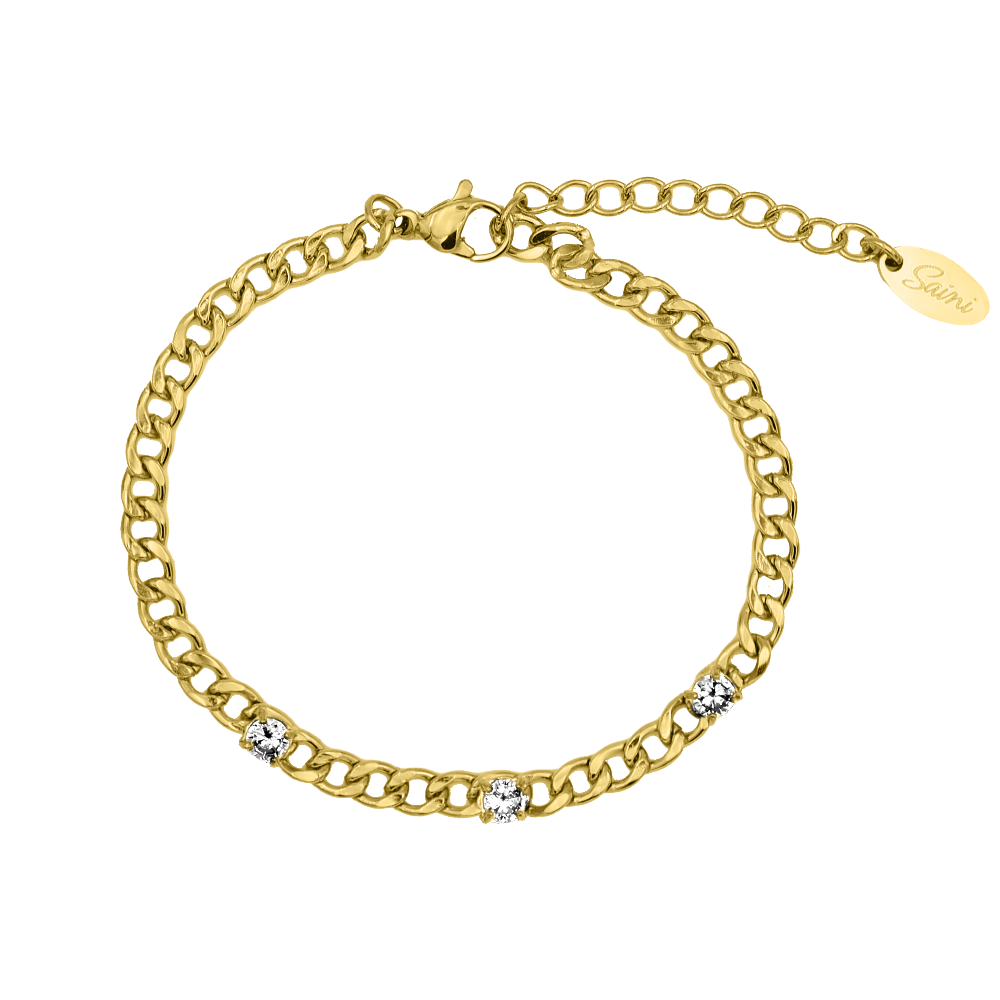 Alice Leroy® | Signature Chain Stones plaqué or 14 carats