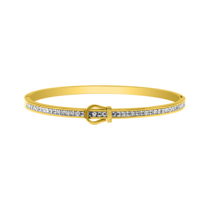 Léa Blanchet® | Element Love Baguette Bracelet-jonc plaqué or 14 carats