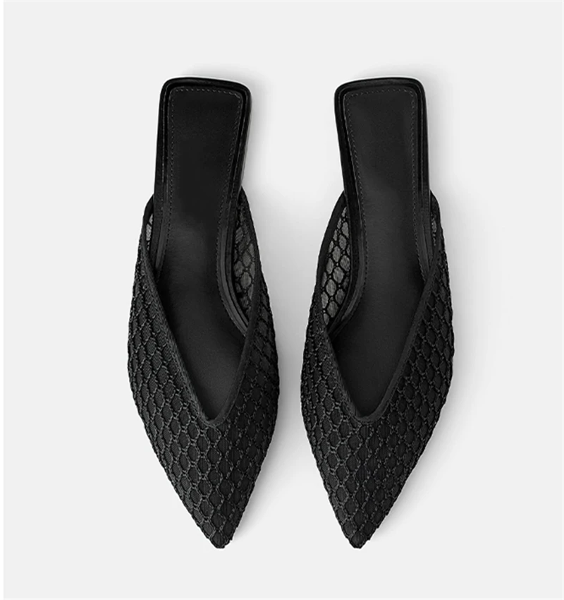 Sophie Paris | Mules plates en maille pour femmes