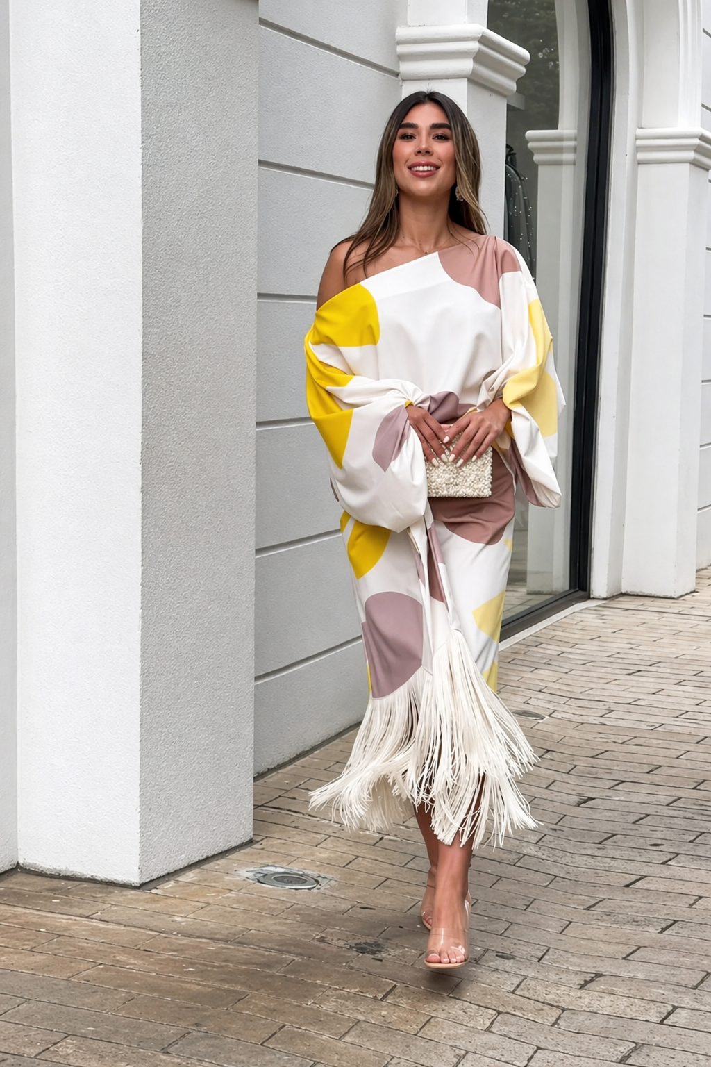 Robe de fête luxueuse à franges