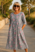 Robe Midi Décontractée pour Femmes – Élégance Quotidienne Sans Effort
