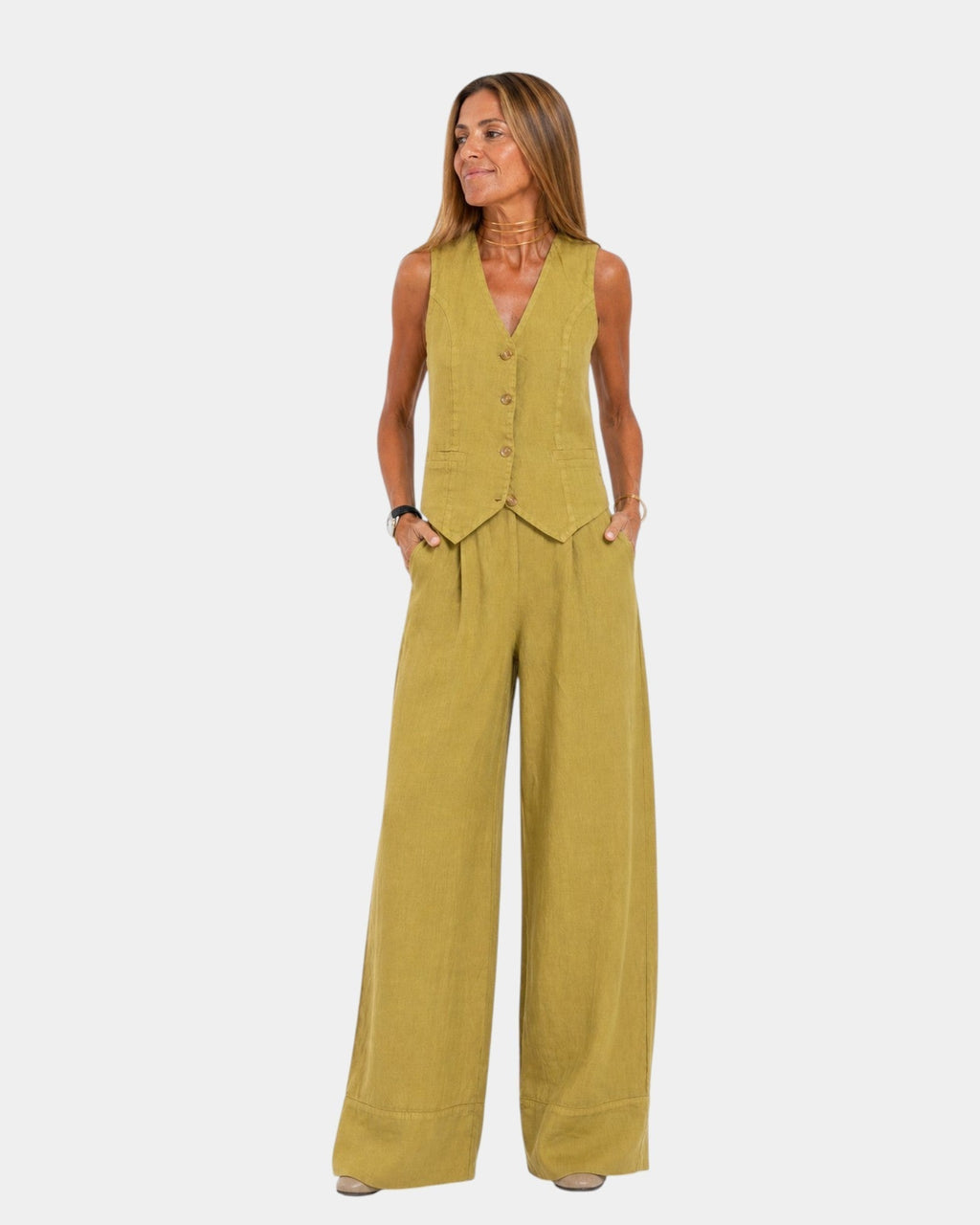 Ensemble Veste Ajustée et Pantalon Large pour Femme