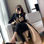 Fleur Rousse | Manteau long élégant bicolore