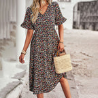 Robe midi d'été fleurie pour femmes