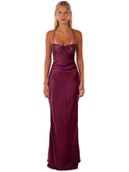 Robe Maxi Fluide en Jade pour Femme