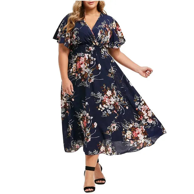 Sophie Paris I Robe longue en mousseline florale pour femmes