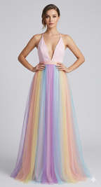 Robe Femme En Résille Imprimé Arc En Ciel