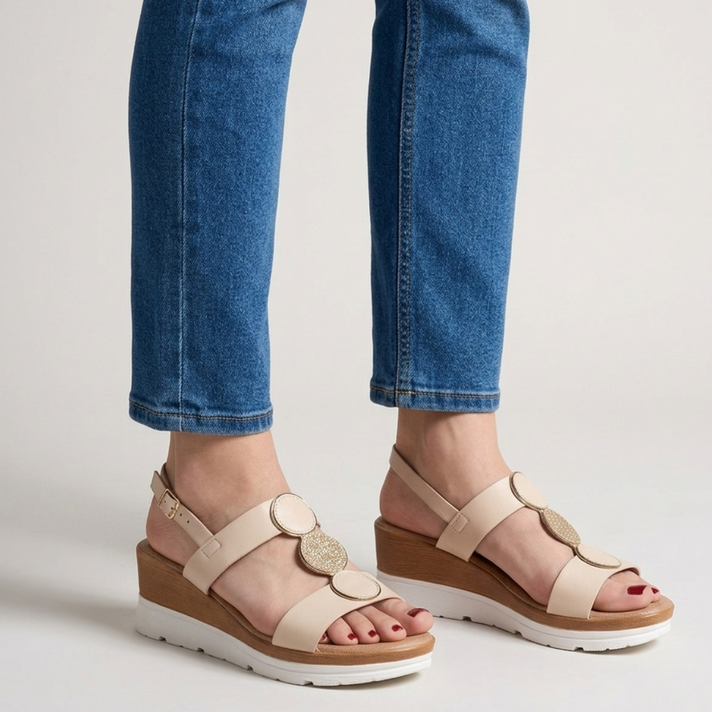 Sandale confortable à talon compensé élégant pour femmes