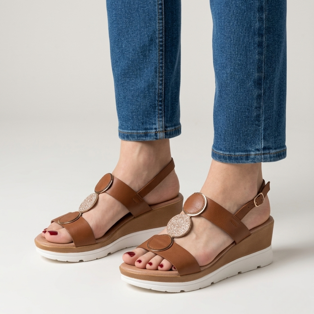 Sandale confortable à talon compensé élégant pour femmes