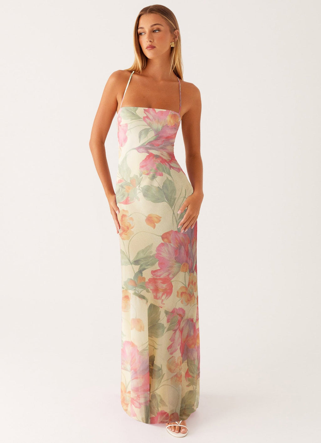 Robe maxi fleurie d'été pour femmes, sans manches, style bohème