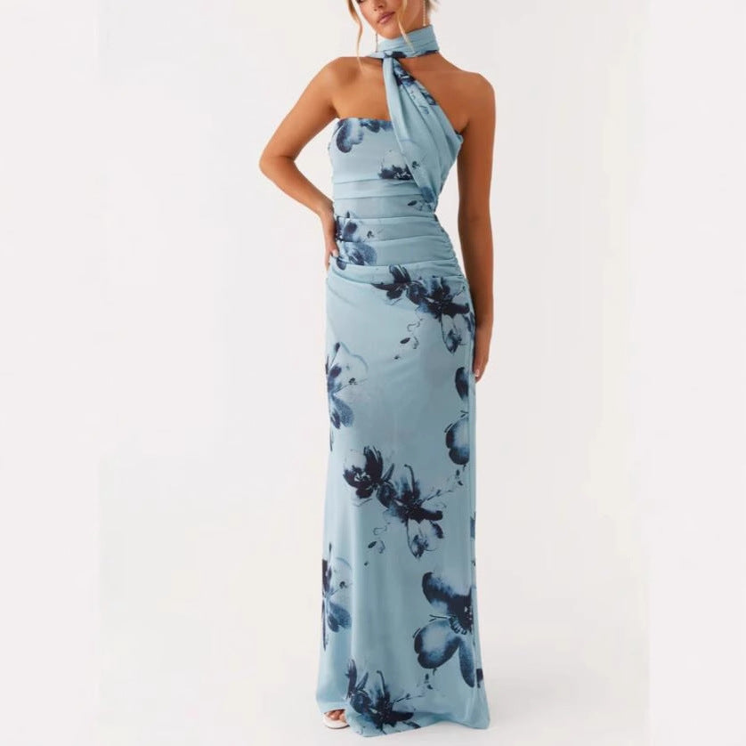 Robe longue fleurie d'été pour femme
