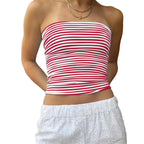 Haut bustier fin rayé pour femmes